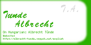 tunde albrecht business card
