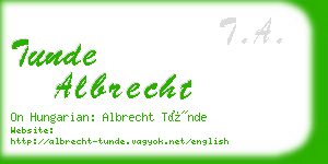 tunde albrecht business card